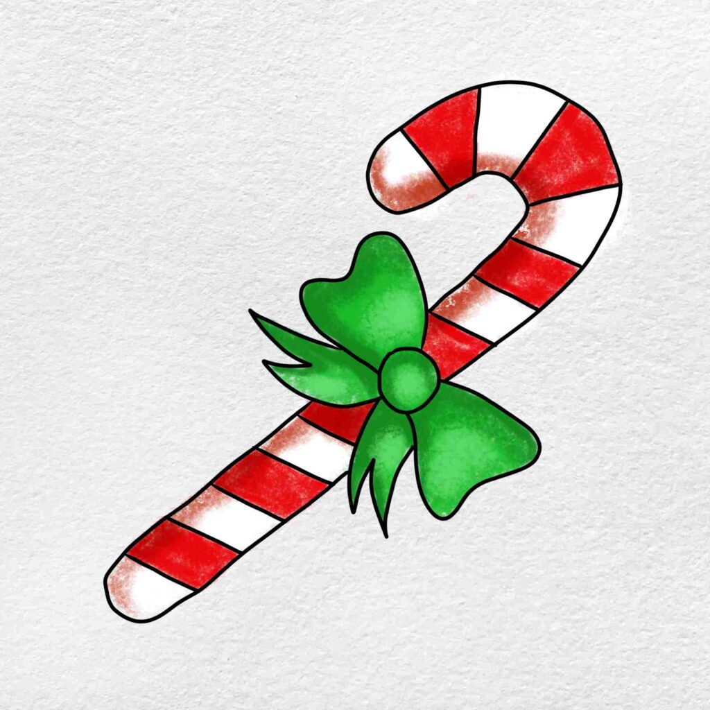 Candy Cane Drawing Step 6